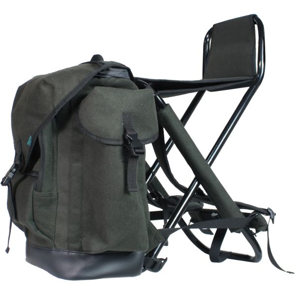Loden Jagdrucksack mit Stuhl